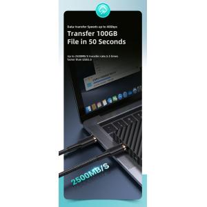 USAMS καλώδιο USB-C US-SJ553 Thunderbolt 3, 100W, 40Gbps 5K, 0.8m, μαύρο | Αξεσουάρ κινητών | elabstore.gr