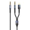 USAMS καλώδιο ήχου 3.5mm σε Lightning & 3.5mm US-SJ554, 1.2m, μαύρο | Αξεσουάρ κινητών | elabstore.gr