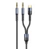 USAMS καλώδιο ήχου 3.5mm σε USB-C & 3.5mm US-SJ555, 1.2m, μαύρο | Αξεσουάρ κινητών | elabstore.gr