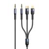 USAMS καλώδιο ήχου 3.5mm σε Lightning/USB-C/3.5mm US-SJ556, 1.2m, μαύρο | Αξεσουάρ κινητών | elabstore.gr