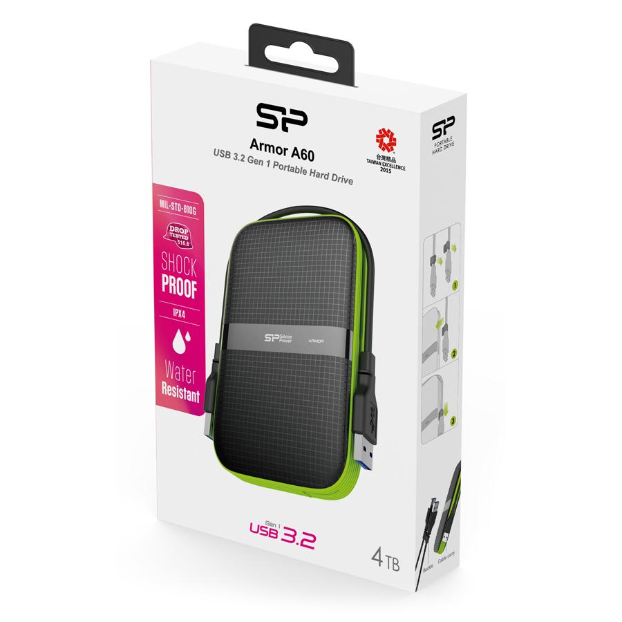 SILICON POWER εξωτερικός HDD Armor A60, 4TB, USB 3.2, πράσινος | eLabstore.gr SILICON POWER εξωτερικός HDD Armor A60, 4TB, USB 3.2, πράσινος | PC & Αναβάθμιση | elabstore.gr
