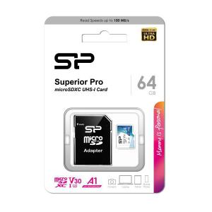 SILICON POWER κάρτα μνήμης Superior Pro microSDXC UHS-I, 64GB, Class 30 | Συνοδευτικά PC | elabstore.gr