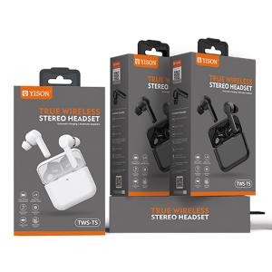 YISON earphones με θήκη φόρτισης T5, True Wireless, μαύρα | Αξεσουάρ κινητών | elabstore.gr