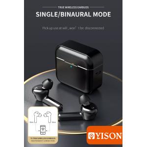 YISON earphones με θήκη φόρτισης T5, True Wireless, μαύρα | Αξεσουάρ κινητών | elabstore.gr