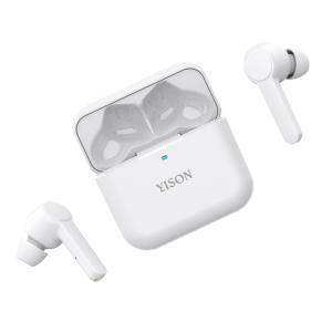 YISON earphones με θήκη φόρτισης T5, True Wireless, λευκά | Αξεσουάρ κινητών | elabstore.gr