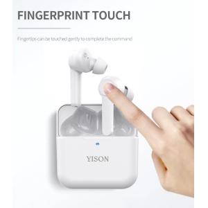 YISON earphones με θήκη φόρτισης T5, True Wireless, λευκά | Αξεσουάρ κινητών | elabstore.gr