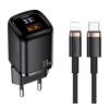 USAMS φορτιστής τοίχου UDTZ01, καλώδιο Lightning, USB-C/USB 33W, μαύρος | Αξεσουάρ κινητών | elabstore.gr