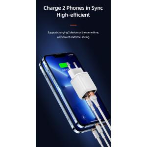USAMS φορτιστής τοίχου UDTZ01, καλώδιο Lightning, USB-C/USB 33W, μαύρος | Αξεσουάρ κινητών | elabstore.gr