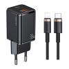 USAMS φορτιστής τοίχου USKTZ01, καλώδιο Lightning, USB-C/USB 33W, μαύρος | Αξεσουάρ κινητών | elabstore.gr