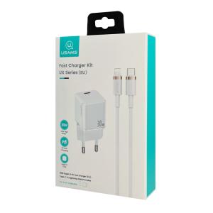 USAMS φορτιστής τοίχου UXTZH02 με καλώδιο Lightning, USB-C 30W, λευκός | eLabstore.gr USAMS φορτιστής τοίχου UXTZH02 με καλώδιο Lightning, USB-C 30W, λευκός | Αξεσουάρ κινητών | elabstore.gr