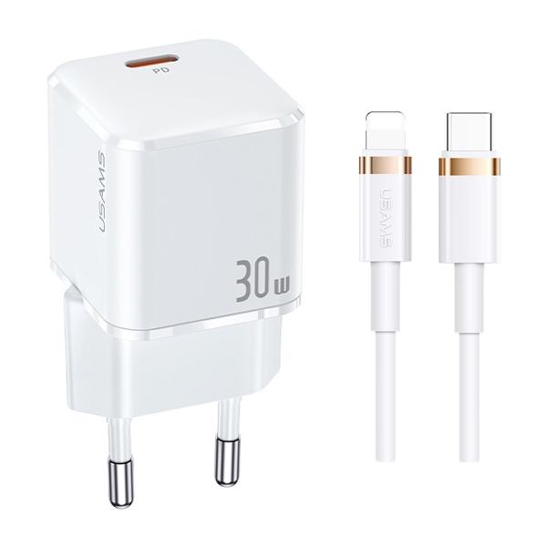 USAMS φορτιστής τοίχου UXTZH02 με καλώδιο Lightning, USB-C 30W, λευκός | eLabstore.gr USAMS φορτιστής τοίχου UXTZH02 με καλώδιο Lightning, USB-C 30W, λευκός | Αξεσουάρ κινητών | elabstore.gr
