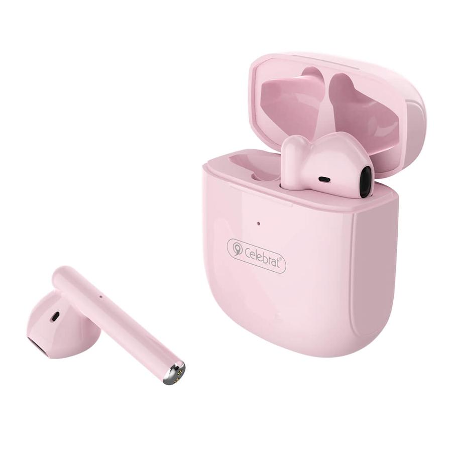 CELEBRAT earphones με θήκη φόρτισης W16, True Wireless, ροζ | eLabstore.gr CELEBRAT earphones με θήκη φόρτισης W16, True Wireless, ροζ | Αξεσουάρ κινητών | elabstore.gr