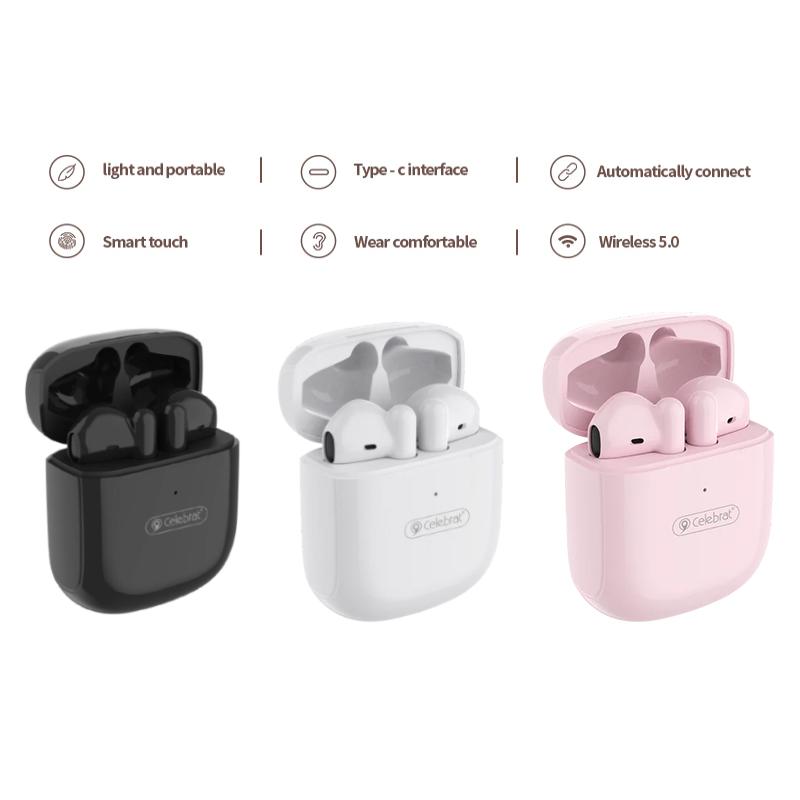 CELEBRAT earphones με θήκη φόρτισης W16, True Wireless, ροζ | eLabstore.gr CELEBRAT earphones με θήκη φόρτισης W16, True Wireless, ροζ | Αξεσουάρ κινητών | elabstore.gr