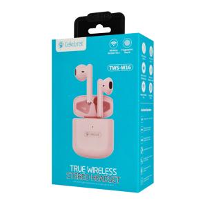 CELEBRAT earphones με θήκη φόρτισης W16, True Wireless, ροζ | eLabstore.gr CELEBRAT earphones με θήκη φόρτισης W16, True Wireless, ροζ | Αξεσουάρ κινητών | elabstore.gr