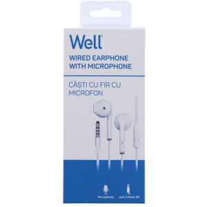 Ακουστικό με μικρόφωνο EP302WE λευκό Well EARPHONE-EP302WE-WL | eLabstore.gr Ακουστικό με μικρόφωνο EP302WE λευκό Well EARPHONE-EP302WE-WL | Περιφερειακά | elabstore.gr