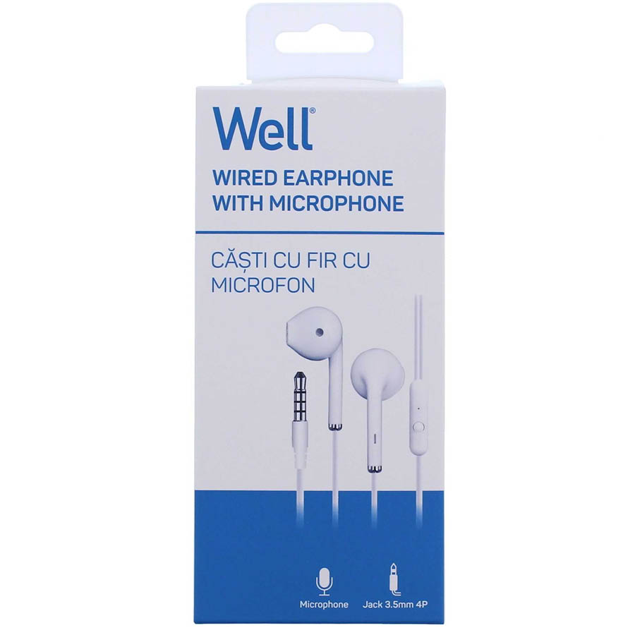 Ακουστικό με μικρόφωνο EP302WE λευκό Well EARPHONE-EP302WE-WL | eLabstore.gr Ακουστικό με μικρόφωνο EP302WE λευκό Well EARPHONE-EP302WE-WL | Περιφερειακά | elabstore.gr