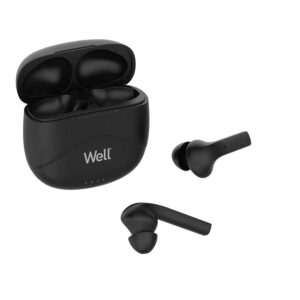 Ακουστικό In-ear Bluetooth GHOSTBK Wireless earphones με docking station μαύρο Well EARPHONE-BT-GHOS | Περιφερειακά | elabstore.gr