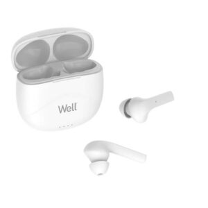 Ακουστικό In-ear Bluetooth GHOSTWL Wireless earphones με docking station λευκό Well EARPHONE-BT-GHOS | Περιφερειακά | elabstore.gr