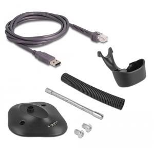 DELOCK USB barcode scanner 1D 90584, με καλώδιο σύνδεσης & βάση, μαύρο | Αναλώσιμα - Είδη Γραφείου | elabstore.gr