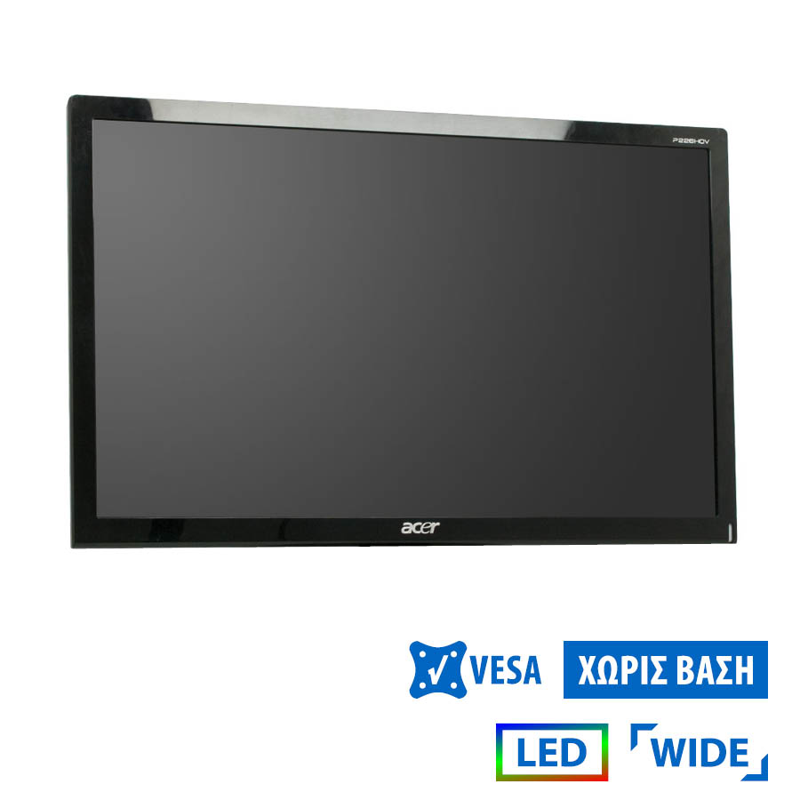 Used (A-) Monitor P226HQV LED/ Acer/ 22"/ 1920x1080/ Wide/ Black/ No Stand/ Grade A-/ D-SUB & DVI-D | eLabstore.gr Used (A-) Monitor P226HQV LED/Acer/22"/1920x1080/Wide/Black/No Stand/Grade A-/D-SUB & DVI-D | Refurbished | elabstore.gr