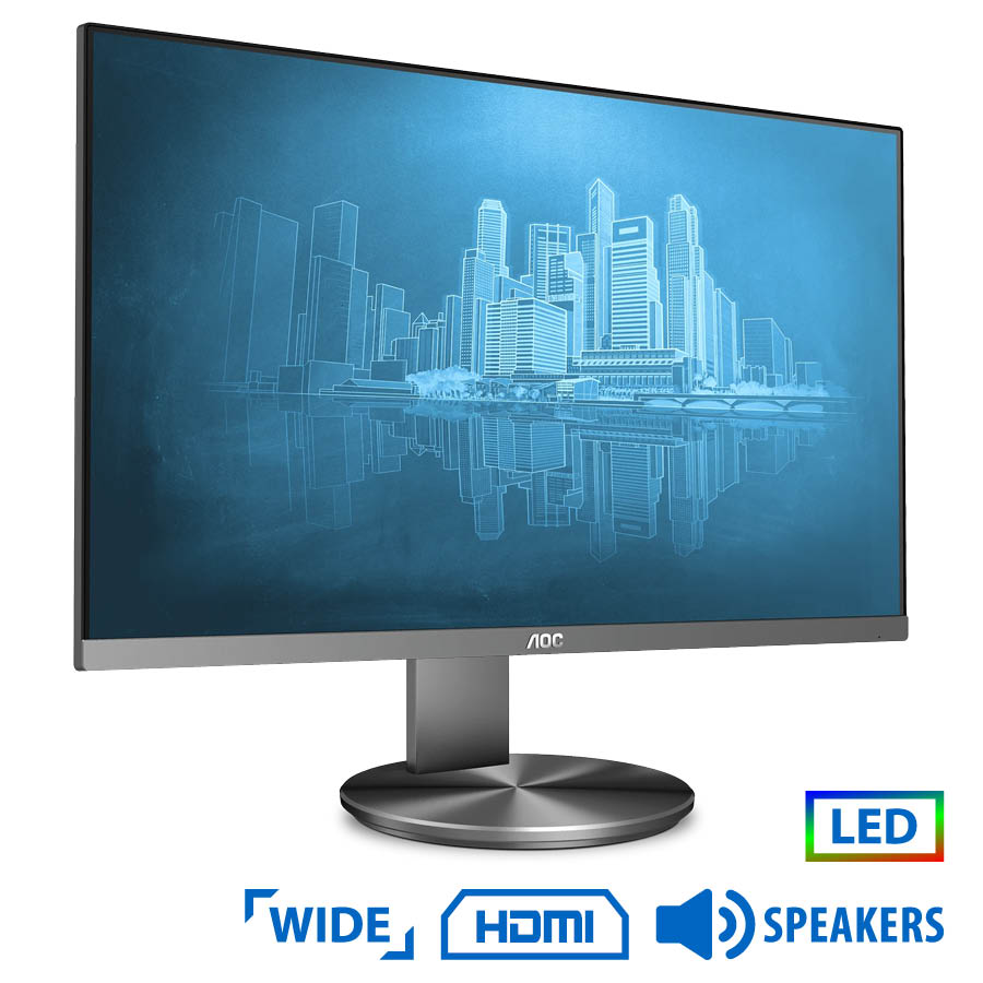Used Monitor i2490PXQU LED/ AOC/ 24"/ 1920x1080/ Wide/ Black/ w/ Speakers/ D-SUB & DP & HDMI & USB 3.0 HUB | eLabstore.gr Used Monitor i2490PXQU LED/AOC/24"/1920x1080/Wide/Black/w/Speakers/D-SUB & DP & HDMI & USB 3.0 HUB | Refurbished | elabstore.gr