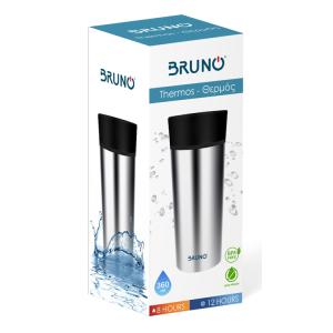 BRUNO θερμός BRN-0068, εργονομικό καπάκι, anti-slip, 360ml, ασημί | Οικιακός εξοπλισμός | elabstore.gr