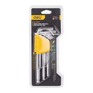 DELI σετ κλειδιά Allen DL3088 με μακρύ βραχίονα, 1.5-10mm, Cr-V, 9τμχ | Εργαλεία | elabstore.gr