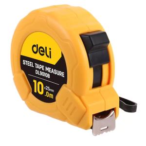 DELI μέτρο DL9010B, με κλείδωμα & clip ζώνης, 10m x 25mm | Εργαλεία | elabstore.gr