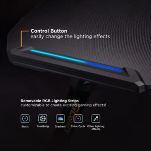 BRATECK gaming γραφείο Glory GMD04-2S, 1400x700, RGB, μαύρο | Αναλώσιμα - Είδη Γραφείου | elabstore.gr