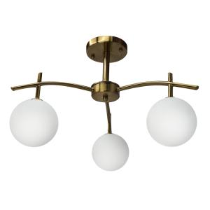 POWERTECH φωτιστικό οροφής HLL-0073, 3x E27, 50cm, μεταλλικό, χρυσό | Φωτισμός | elabstore.gr