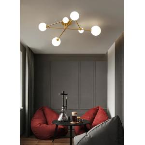 POWERTECH φωτιστικό οροφής HLL-0076, 6x E27, 108x58cm, μεταλλικό, χρυσό | Φωτισμός | elabstore.gr
