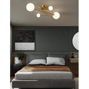 POWERTECH φωτιστικό οροφής HLL-0077, 4x E27, 65x40cm, μεταλλικό, χρυσό | Φωτισμός | elabstore.gr