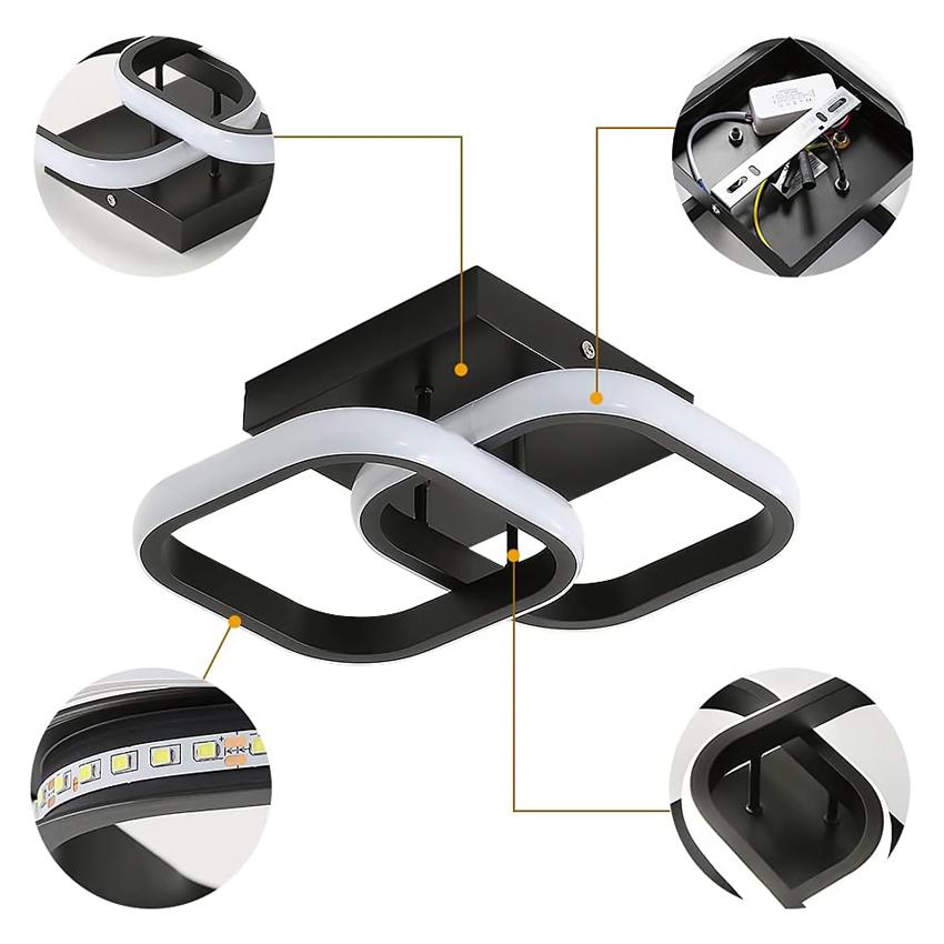 POWERTECH LED φωτιστικό οροφής HLL-0079, 20W, 1700lm, 23.5x23.5cm, μαύρο | eLabstore.gr POWERTECH LED φωτιστικό οροφής HLL-0079, 20W, 1700lm, 23.5x23.5cm, μαύρο | Φωτισμός | elabstore.gr