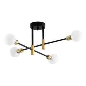 POWERTECH φωτιστικό οροφής HLL-0088, 4x E27, 50cm, μεταλλικό, χρυσό | Φωτισμός | elabstore.gr