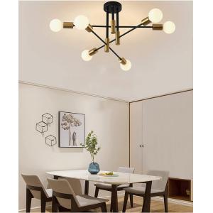 POWERTECH φωτιστικό οροφής HLL-0089, 6x E27, μεταλλικό, χρυσό | Φωτισμός | elabstore.gr