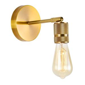 POWERTECH φωτιστικό τοίχου HLL-0091, E27, μεταλλικό, χρυσό | Φωτισμός | elabstore.gr