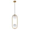 POWERTECH φωτιστικό οροφής HLL-0096, 2x E27, 25x60cm, μεταλλικό, χρυσό | Φωτισμός | elabstore.gr