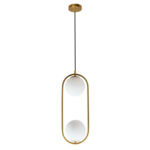 POWERTECH φωτιστικό οροφής HLL-0096, 2x E27, 25x60cm, μεταλλικό, χρυσό | Φωτισμός | elabstore.gr