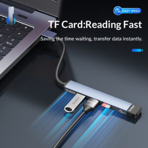 ORICO USB hub AH-A12F, 3x USB θύρες, Micro SD θύρα, γκρι | Συνοδευτικά PC | elabstore.gr