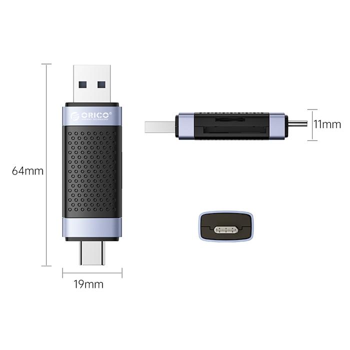 ORICO card reader CD2D-AC3 για SD & Micro SD, USB-C & USB 3.0, μαύρο | eLabstore.gr ORICO card reader CD2D-AC3 για SD & Micro SD, USB-C & USB 3.0, μαύρο | Συνοδευτικά PC | elabstore.gr