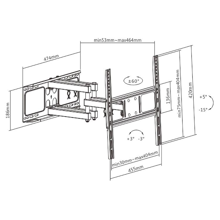 LOGAN επιτοίχια βάση COSMO15B, για οθόνη 32"-55", 40kg | eLabstore.gr LOGAN επιτοίχια βάση COSMO15B, για οθόνη 32"-55", 40kg | Εικόνα & Ήχος | elabstore.gr
