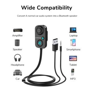 CABLETIME audio receiver αυτοκινήτου CT-BT02-PB με μικρόφωνο, BT 5.1 | eLabstore.gr CABLETIME audio receiver αυτοκινήτου CT-BT02-PB με μικρόφωνο, BT 5.1 | Gadgets - Αξεσουάρ | elabstore.gr