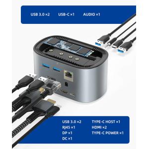 CABLETIME docking station DOCK131 με θήκη SSD, 11 θύρες, γκρι | Συνοδευτικά PC | elabstore.gr