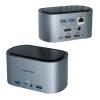 CABLETIME docking station DOCK131 με θήκη SSD, 11 θύρες, γκρι | Συνοδευτικά PC | elabstore.gr