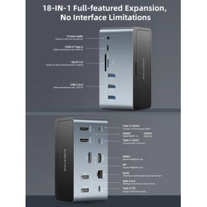 CABLETIME docking station DOCK162 με θήκη SSD, 15 θύρες, γκρι | Συνοδευτικά PC | elabstore.gr