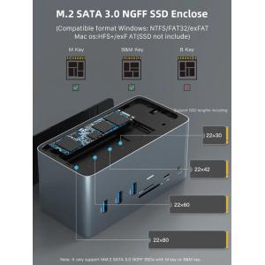 CABLETIME docking station DOCK162 με θήκη SSD, 15 θύρες, γκρι | Συνοδευτικά PC | elabstore.gr