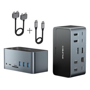 CABLETIME docking station DOCK162 με θήκη SSD, 15 θύρες, γκρι | Συνοδευτικά PC | elabstore.gr