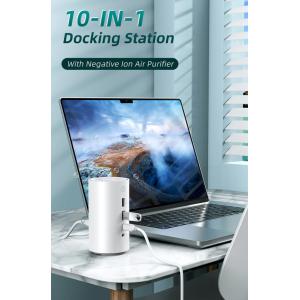 CABLETIME docking station DOCK91 με καθαριστή αέρα, 9 θύρες, λευκό | Συνοδευτικά PC | elabstore.gr