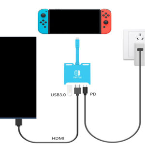 USB-C hub SHUB31 για Nintendo Switch, USB/HDMI 4K/USB-C PD 100W, μπλε | Συνοδευτικά PC | elabstore.gr