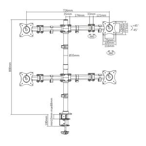 ITECHMOUNT βάση γραφείου MBS-22F για 4 οθόνες 13"-27", 8kg ανά οθόνη | eLabstore.gr ITECHMOUNT βάση γραφείου MBS-22F για 4 οθόνες 13"-27", 8kg ανά οθόνη | Εικόνα & Ήχος | elabstore.gr